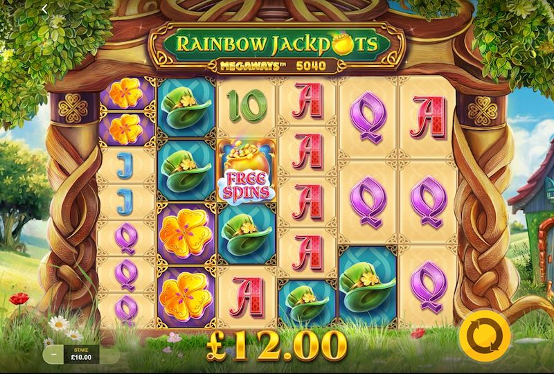 Rainbow Jackpots Megaways online slot game MrQ online casino Irish themed slot